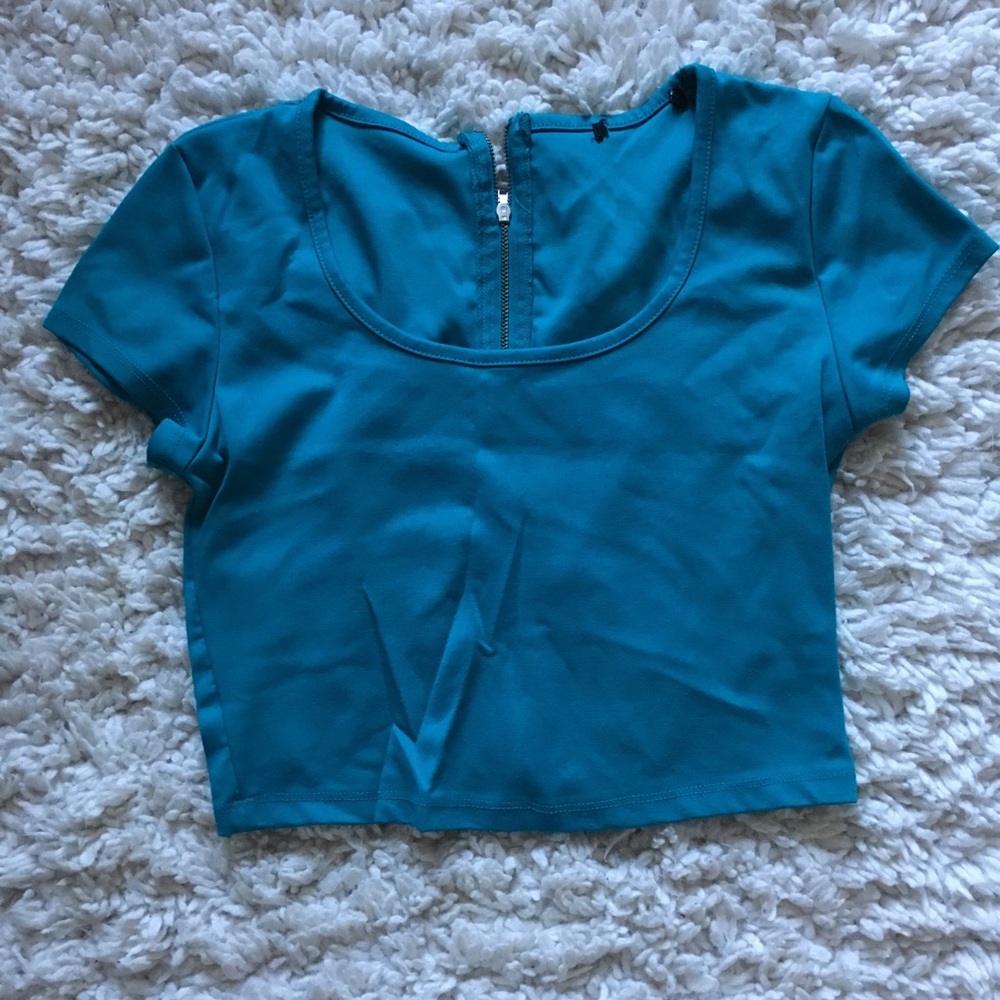 Small F21 Teal Blue crop top